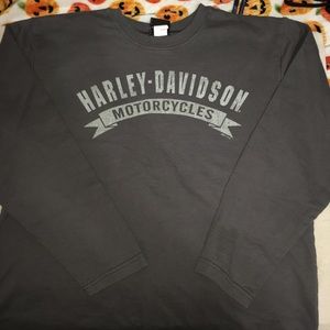 harley-davidson grey pullover sweatshirt